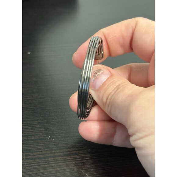 Vintage Black Double Hoop Leverback Earrings - Picture 9 of 14